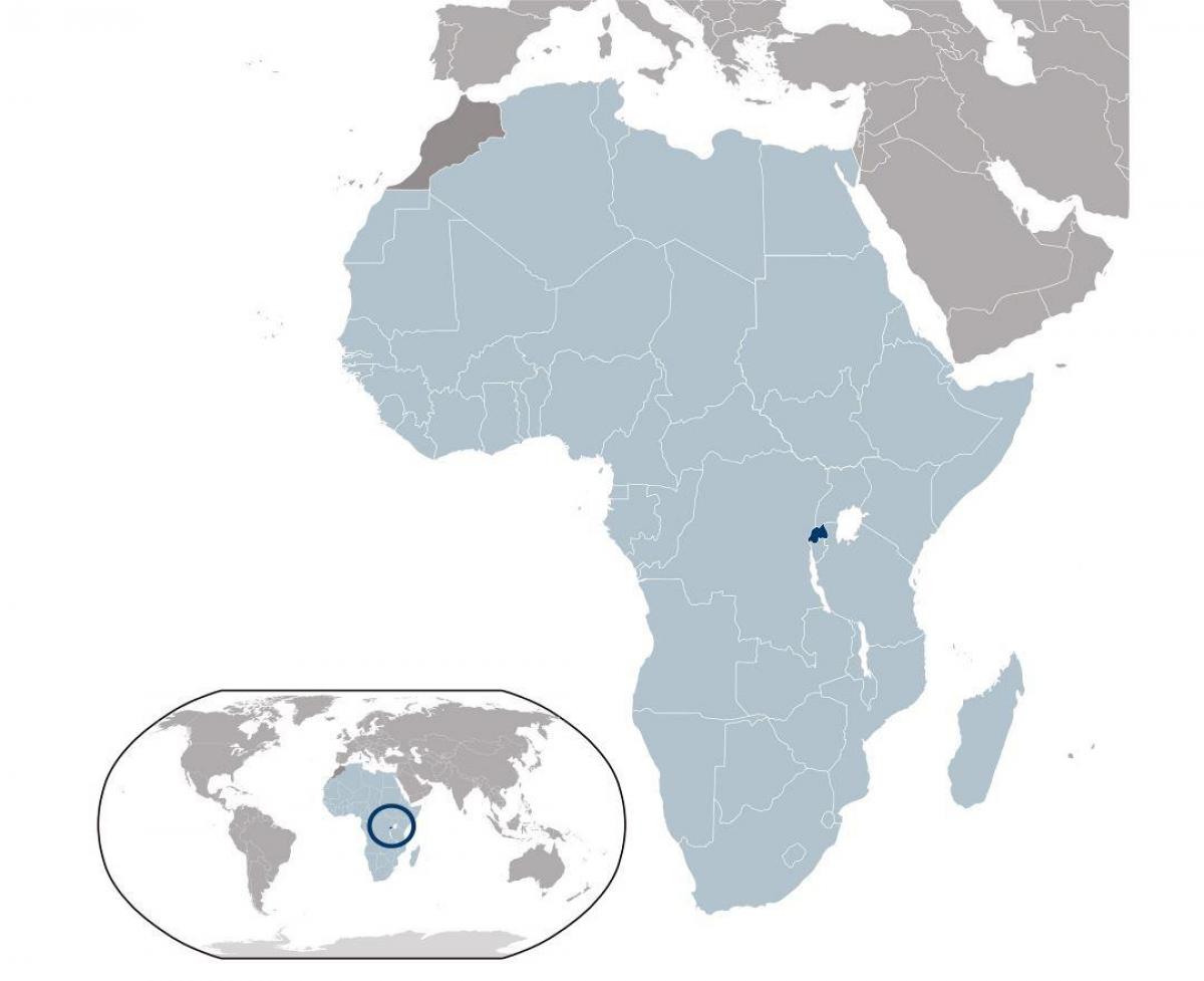 Ruanda vietą pasaulio žemėlapyje