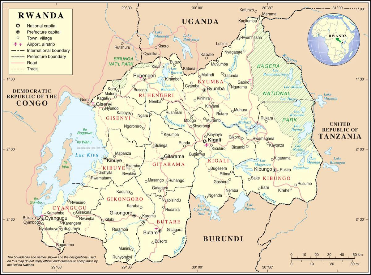žemėlapis žemėlapis Ruanda aplinkinių šalių