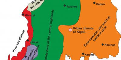 Žemėlapis Ruandos klimato