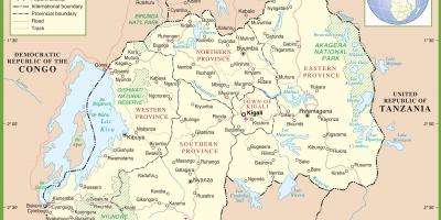 Žemėlapis Ruandos politinė
