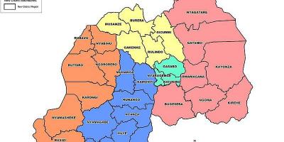 Žemėlapis Ruandos sektoriuose
